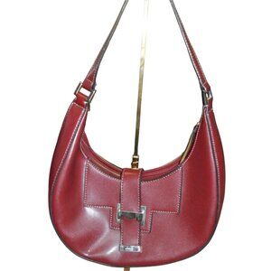 Mondani New York Half Moon Maroon Red Crescent Purse Handbag Vintage y2k Retro
